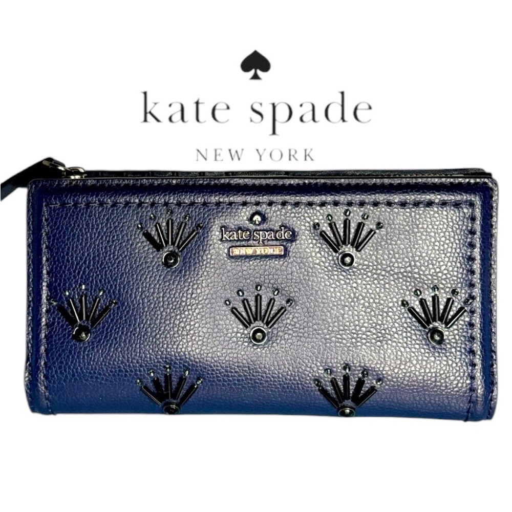 KATE SPADE BRAYLON WALLET PATTERSON DRIVE EMBELLISHED BLAZER BLUE